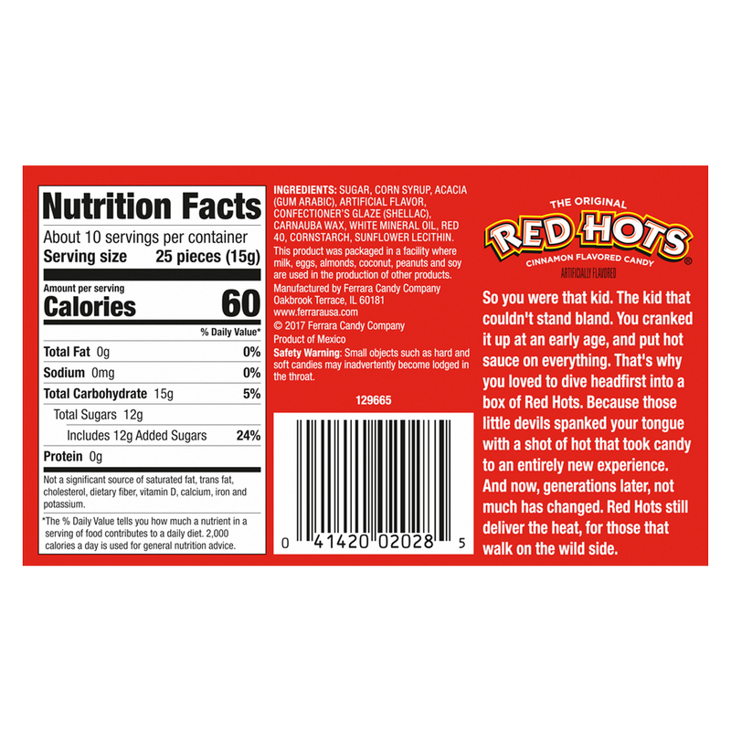 Red Hots Cinnamon Flavored Candies 5.5oz