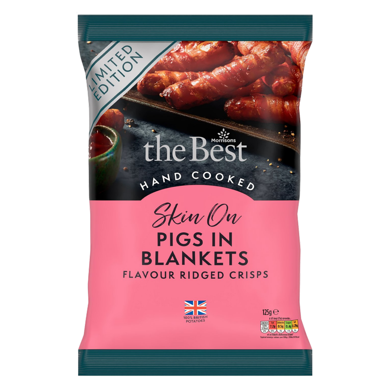 Morrisons The Best Pigs in Blankets Ridge Cut Crisps, 125g