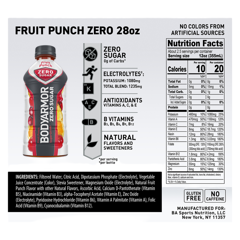 BODYARMOR 28oz Zero Sugar fruit punch