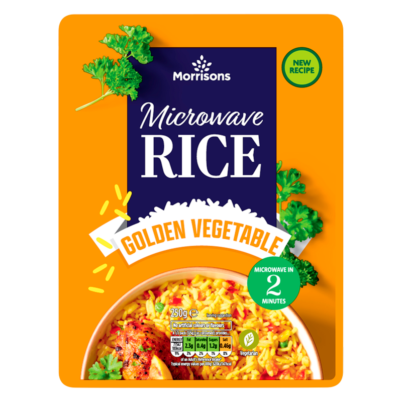 Morrisons Microwave Rice Golden Vegetable, 250g