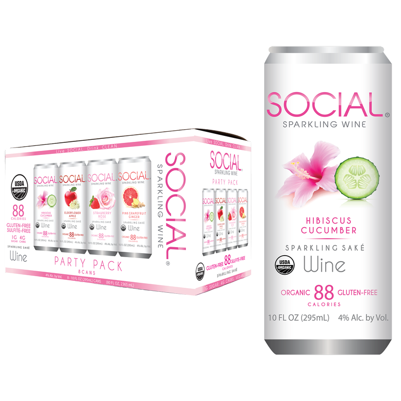 Social Sparkling Wine Variety Pack 8pk 10oz Can 4.0% ABV