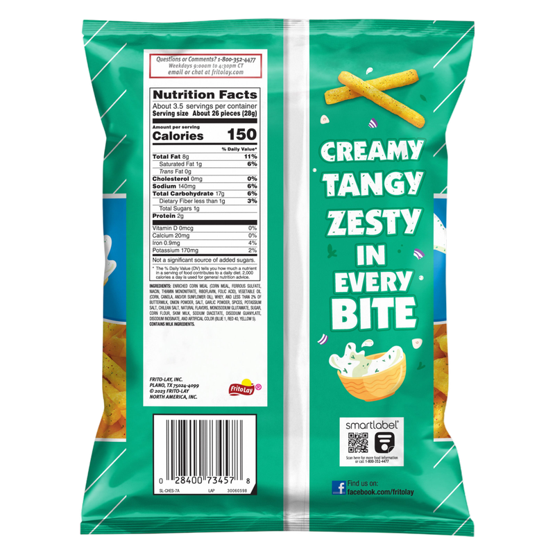 Chester's Fries Corn And Potato Snacks Ranch Flavored 3 5/8 Oz