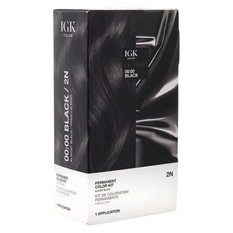 IGK PERMANENT COLOR KIT 00:00 Black- Almost Black 2N