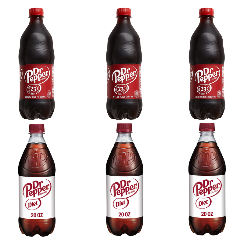 3 Dr Pepper 20oz and 3 Diet Dr Pepper 20oz : Drinks fast delivery by App or  Online