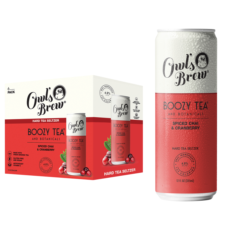 Owl's Brew Boozy Tea Spiced Chai & Cranberry 6pk 12oz Can 4.8% ABV