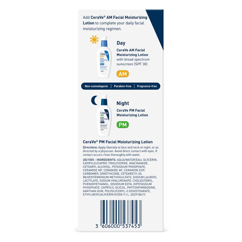 CeraVe PM Moisturizing Lotion, Night Cream for All Skin Types 