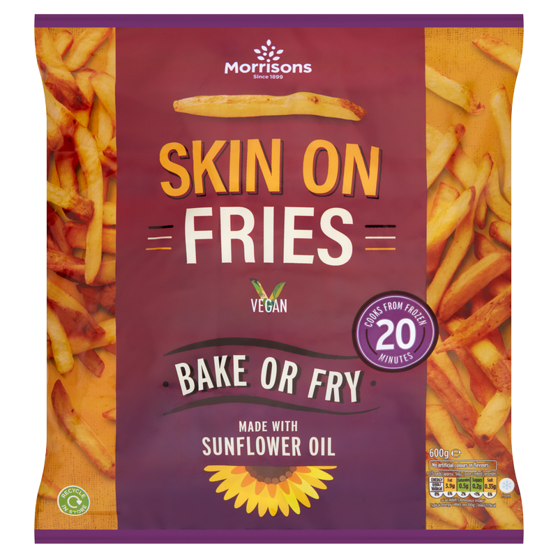 Morrisons Skin On Fries, 600g