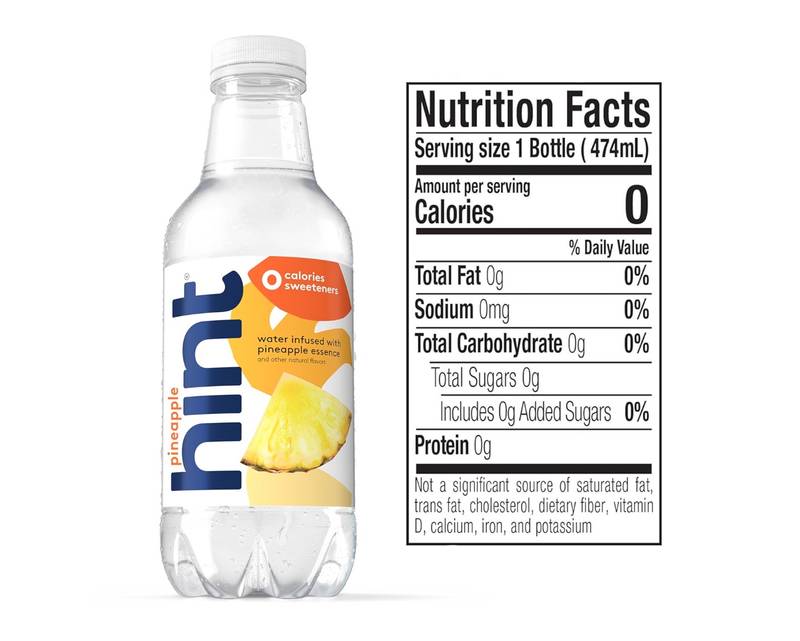 Hint Water Pineapple Infused 12pk 16oz Bottle