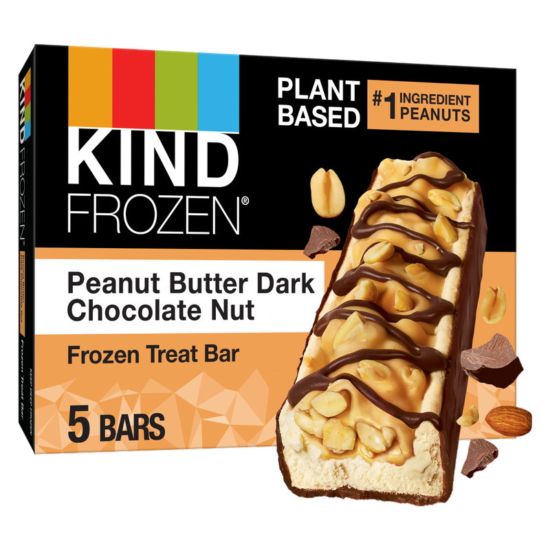 KIND FROZEN Peanut Butter Dark Chocolate Nut Frozen Treat Bars, 5 Pack, 1.6 Oz Bars 