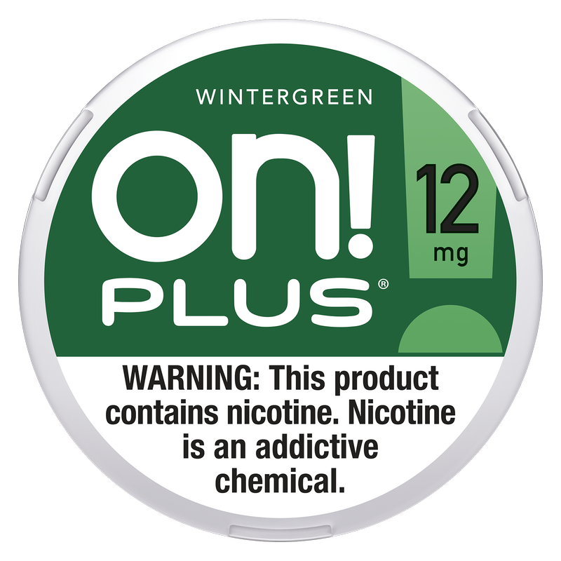 on! PLUS™ Wintergreen Nicotine Pouch, 12mg