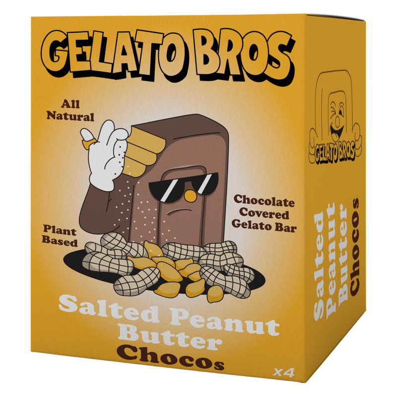 Gelato Bros Salted Peanut Butter Chocos, 4 x 50ml