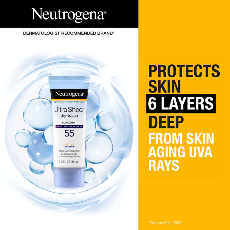 Neutrogena Ultra Sheer Dry-Touch Sunscreen Lotion Broad Spectrum SPF 55 3oz