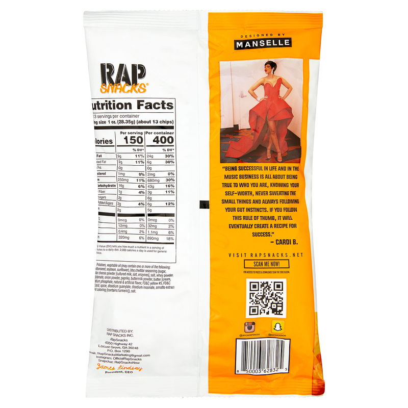 Rap Snacks Cardi B Cheddar Bar-B-Que Chips 2.75oz