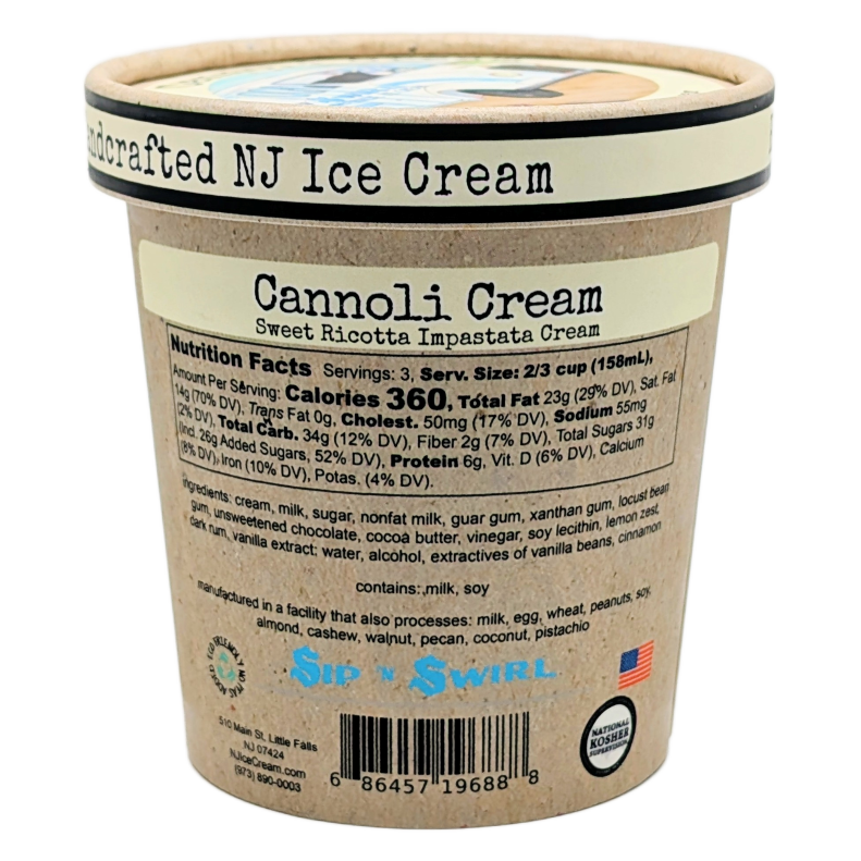 Sip 'N Swirl Good Ol' Cannoli Ice Cream 16 fl oz
