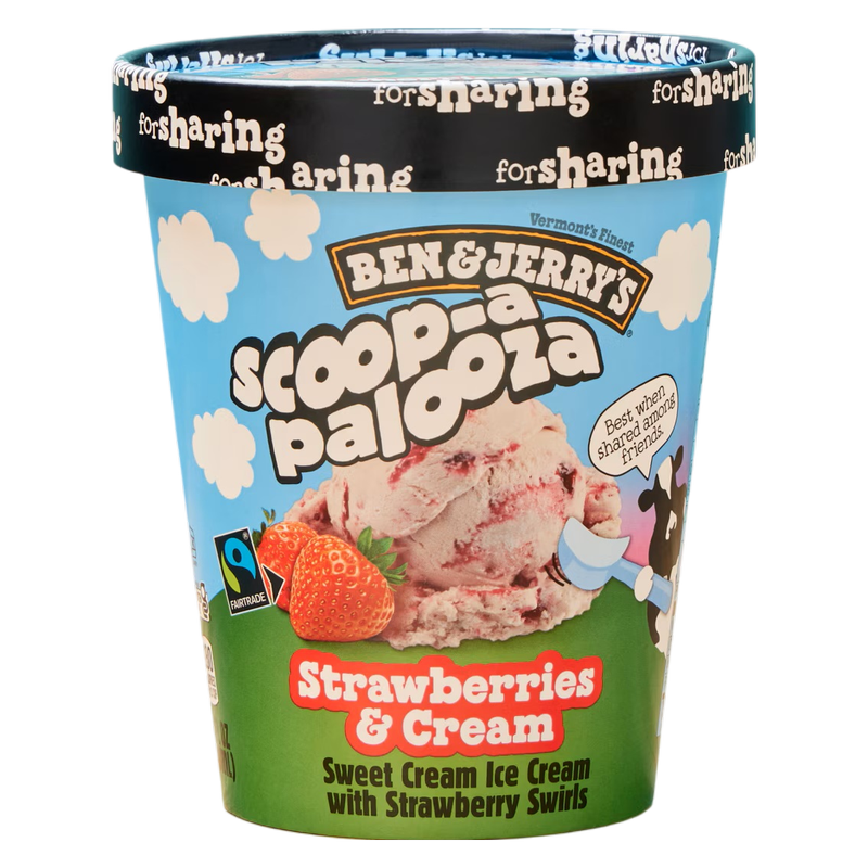Ben & Jerry's Strawberries Cream Ice Cream, 28oz. 