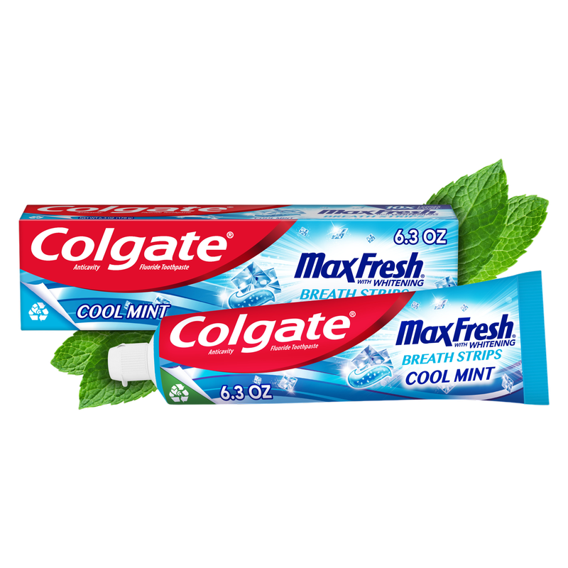 Colgate Max Fresh with Whitening Toothpaste with Mini Breath Strips, 6.3oz