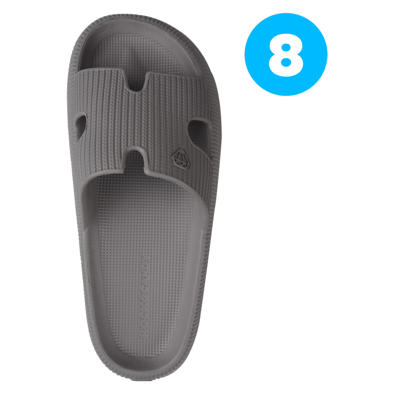 Henley Foam Slides Light Grey- Women's Size 8