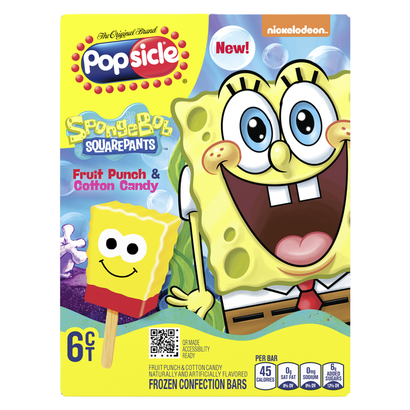 Popsicle Spongebob Squarepants Pops 6ct