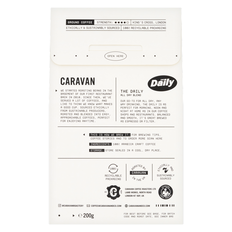 Caravan Coffee Daily Blend Ground Coffee, 200g