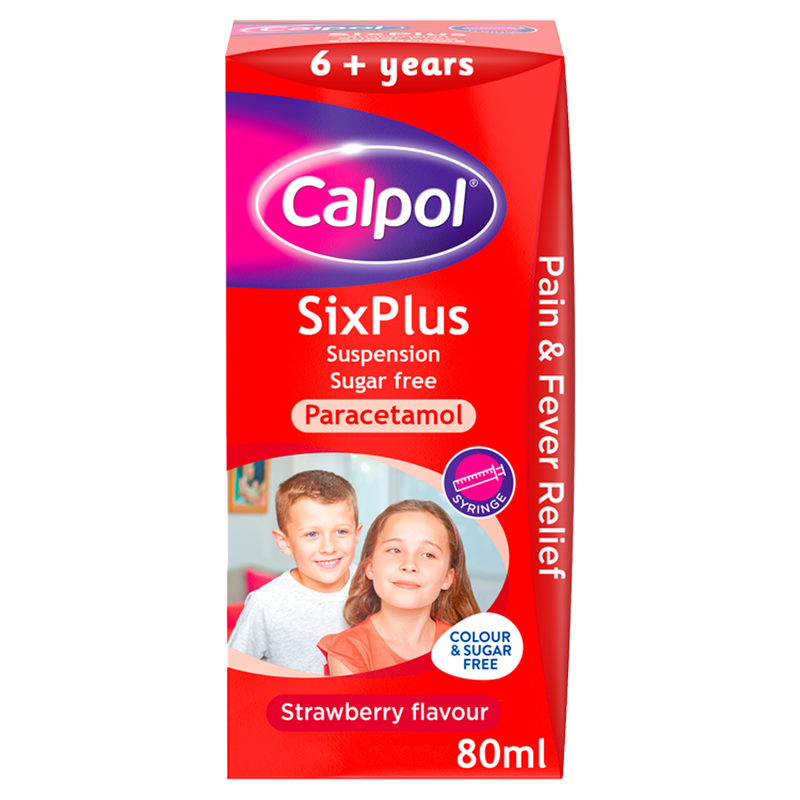 Calpol SixPlus Suspension Strawberry, 80ml