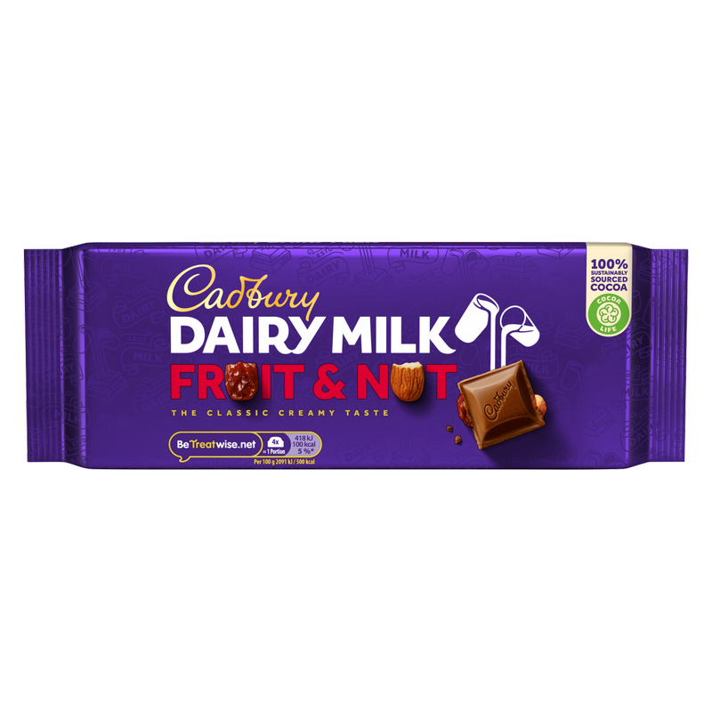 Cadbury Dairy Milk Fruit & Nut Chocolate Bar, 180g