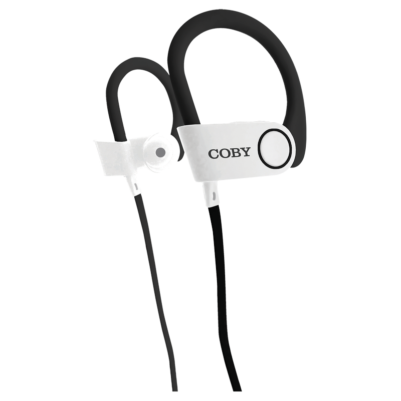Coby White & Black Wireless Sport Earbuds