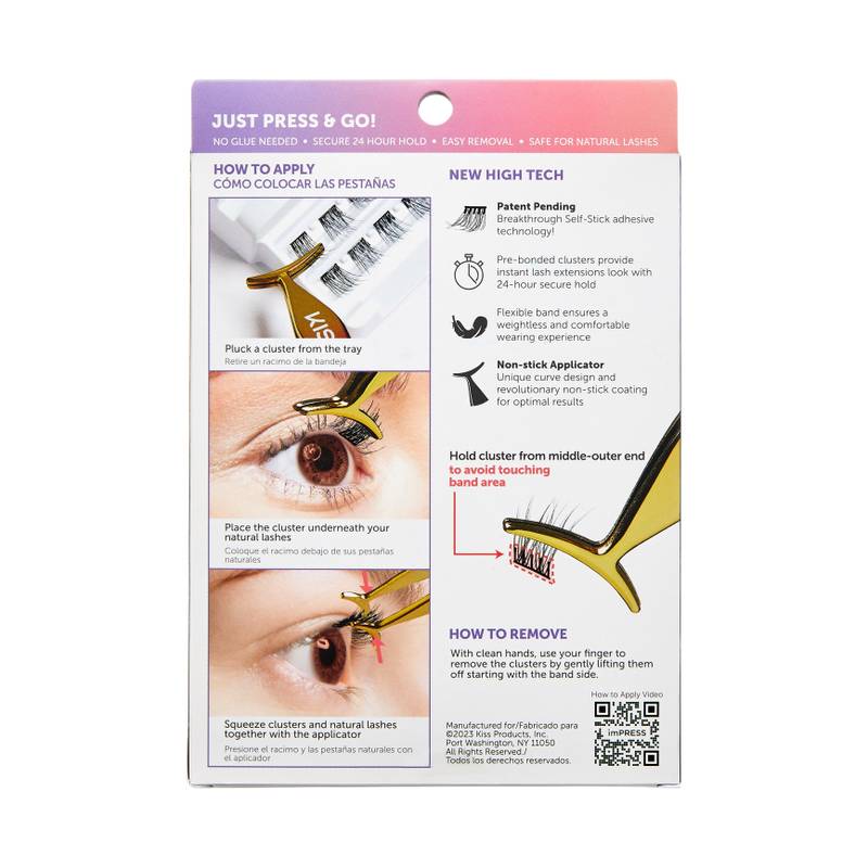 KISS ImPRESS Press-on Falsies No-Glue False Eyelash Clusters Kit - Voluminous