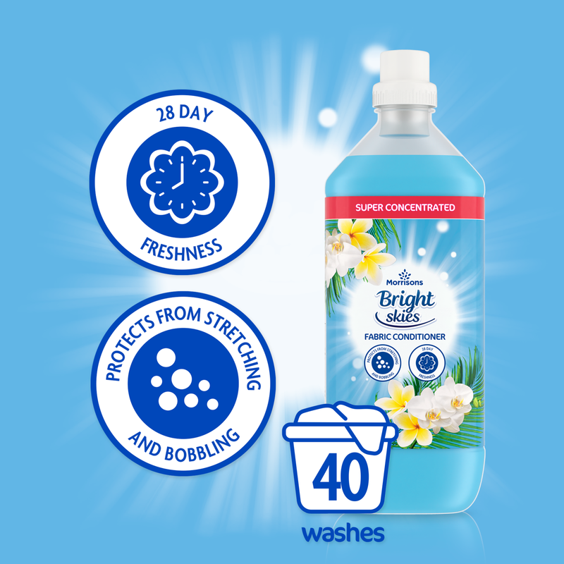 Morrisons Bright Skies Fabric Conditioner 40 Washes, 1L