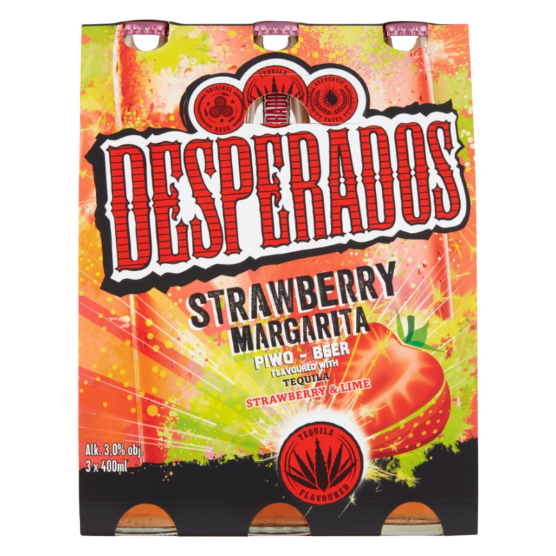 Desperados Strawberry Margarita Flavoured Beer, 3 x 400ml