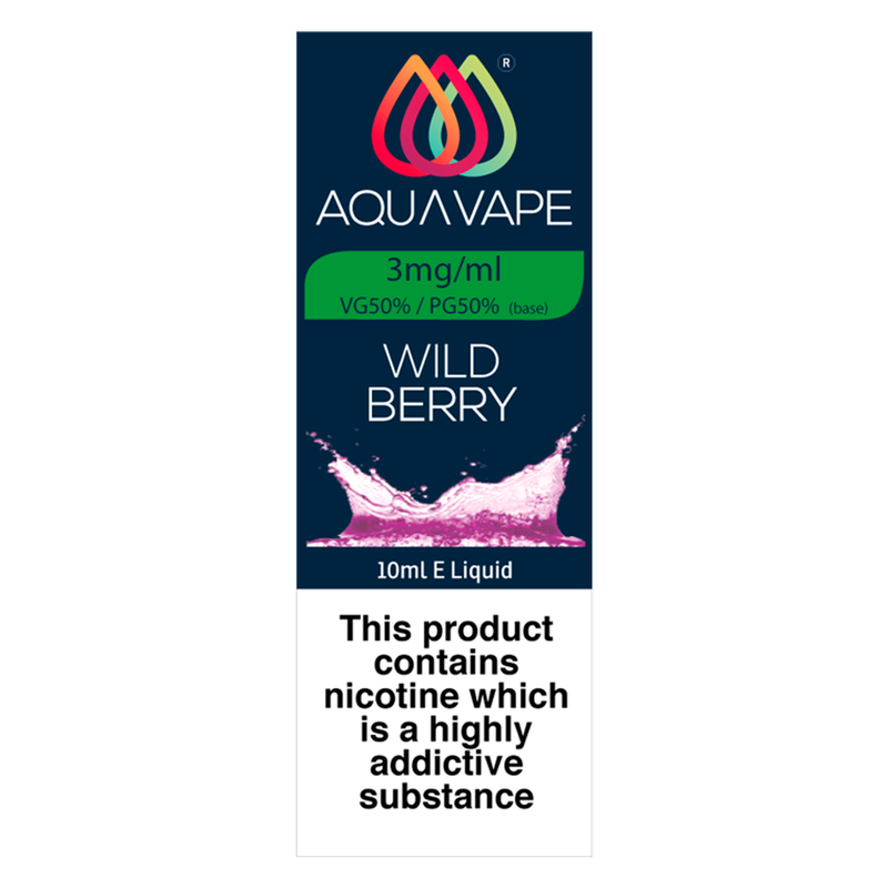 Aqua Vape Wild Berry E-Liquid 3mg/ml, 10ml