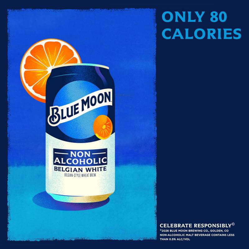 Blue Moon Non-Alcoholic Belgian White 6pk 12oz Can 0.45% ABV