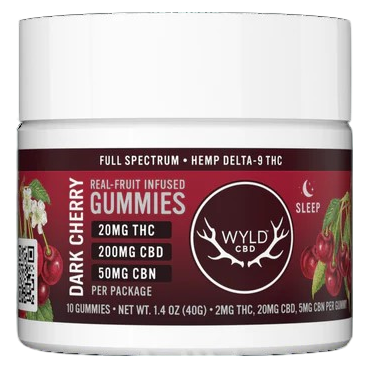 Wyld Dark Cherry 2mg THC, 20mg CBD, 5mg CBN Gummies, 10 Count