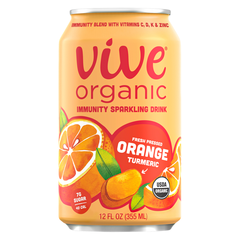 Vive Organic Sparkling Immunity Orange Turmeric 12oz