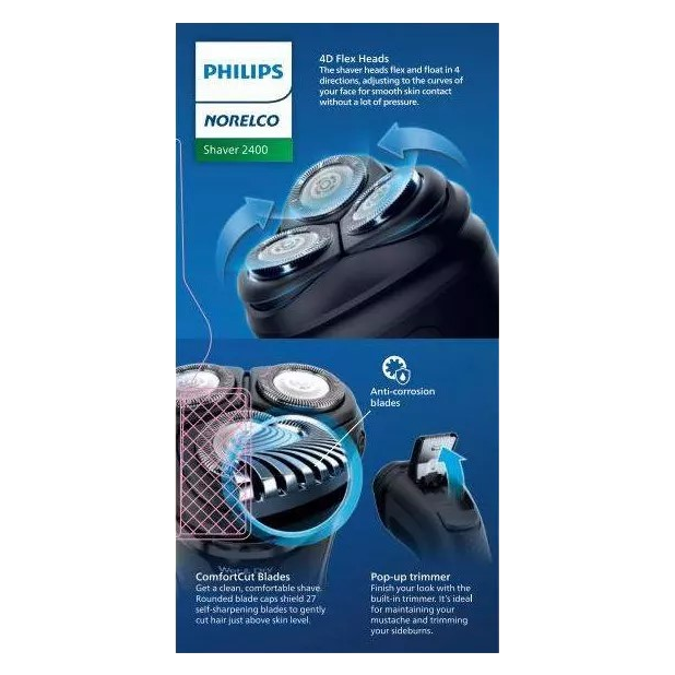 Philips Norelco Shaver 2400Wet & Dry Electric Shaver