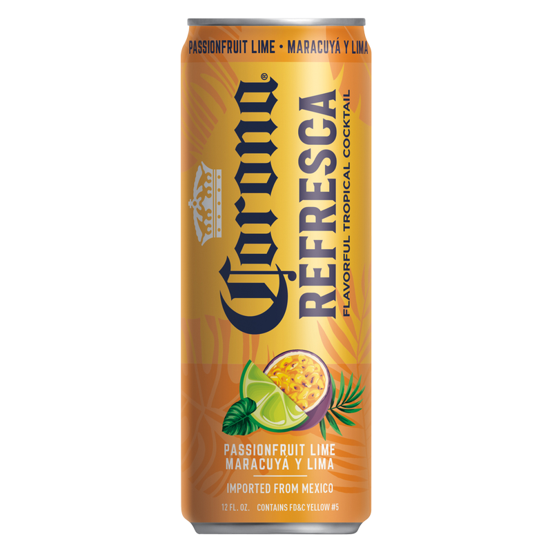 Corona Refresca Passionfruit Lime Spiked Tropical Cocktail, 12 fl oz Can, 4.5% ABV