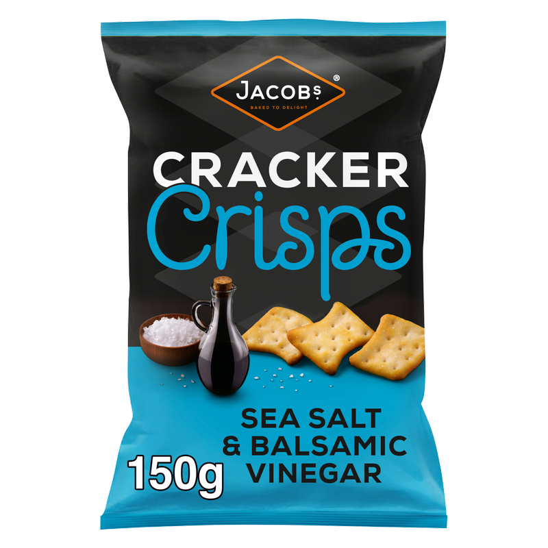 Jacobs Sea Salt & Balsamic Vinegar Cracker Crisps, 150g