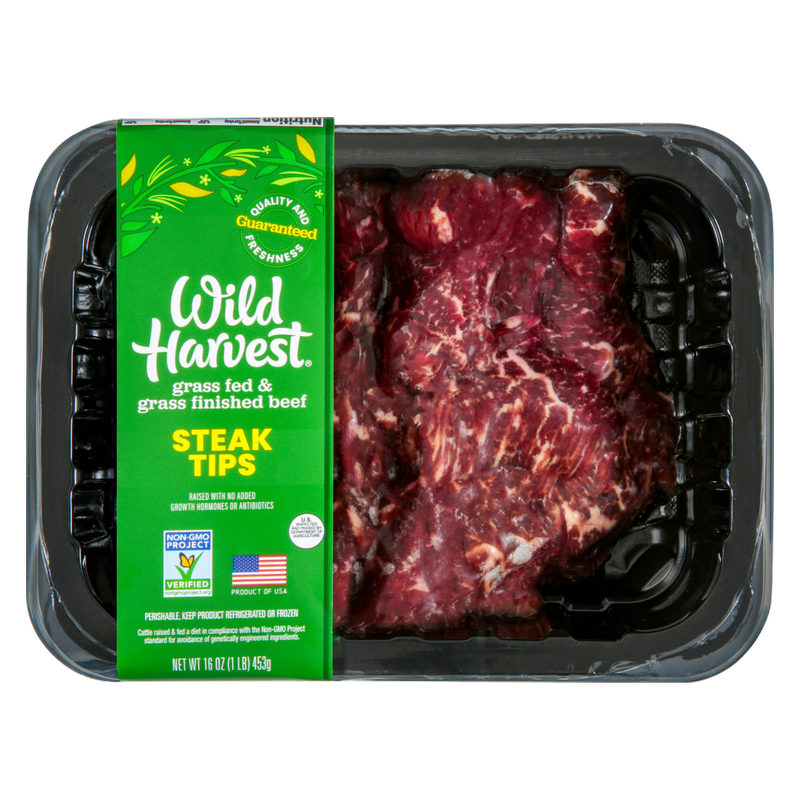 Wild Harvest Frozen Grass Fed Steak Tips - 16oz
