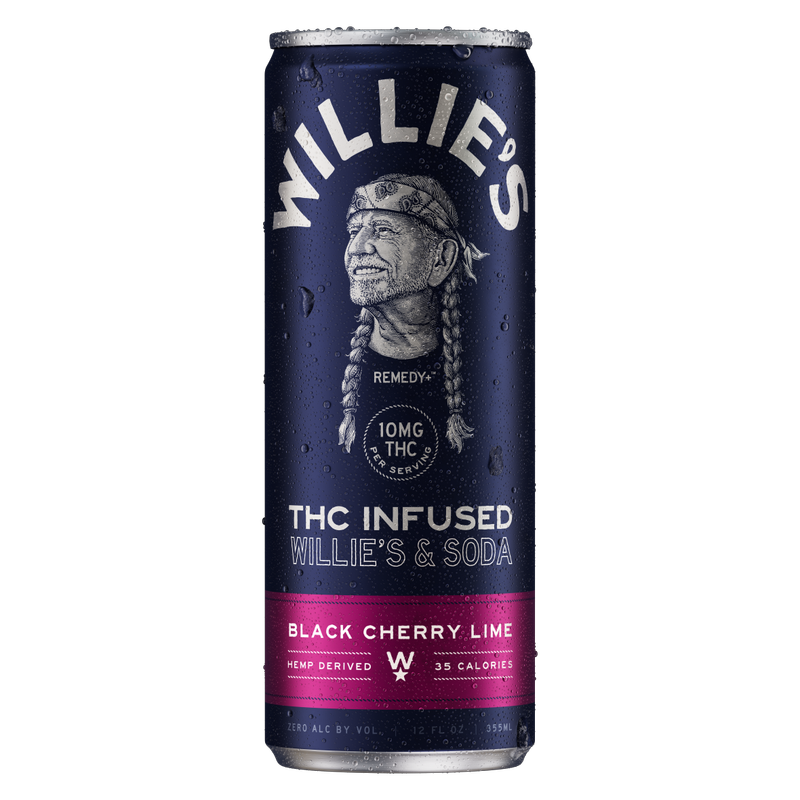 Willie's Remedy 10mg THC Black Cherry Lime Seltzer 4pk 12oz Can
