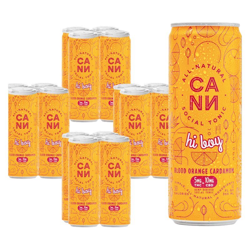 Cann Blood Orange Cardamom 5mg THC 10mg CBD Seltzer 16pk 12oz Can