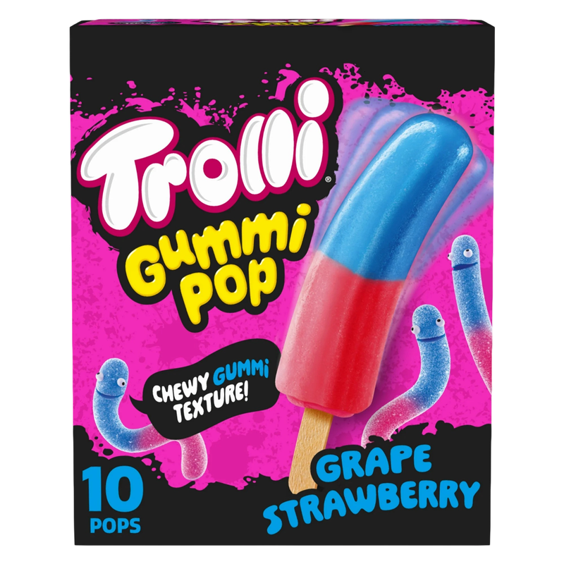 Trolli Grape Strawberry Frozen Gummi Pops, 10pk