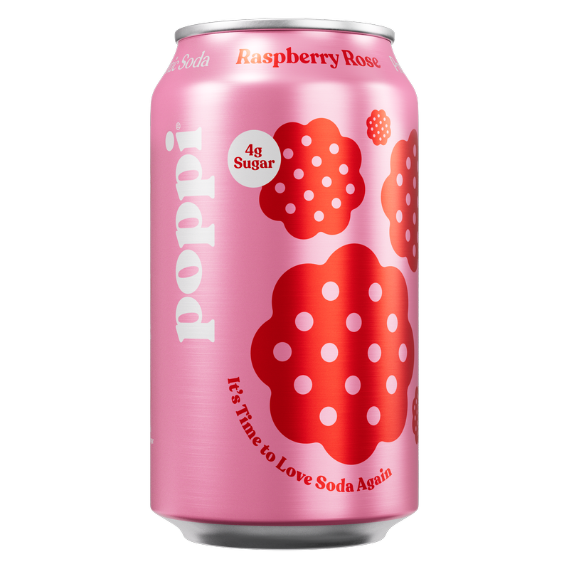 Poppi Prebiotic Soda Raspberry Rose 12oz Can