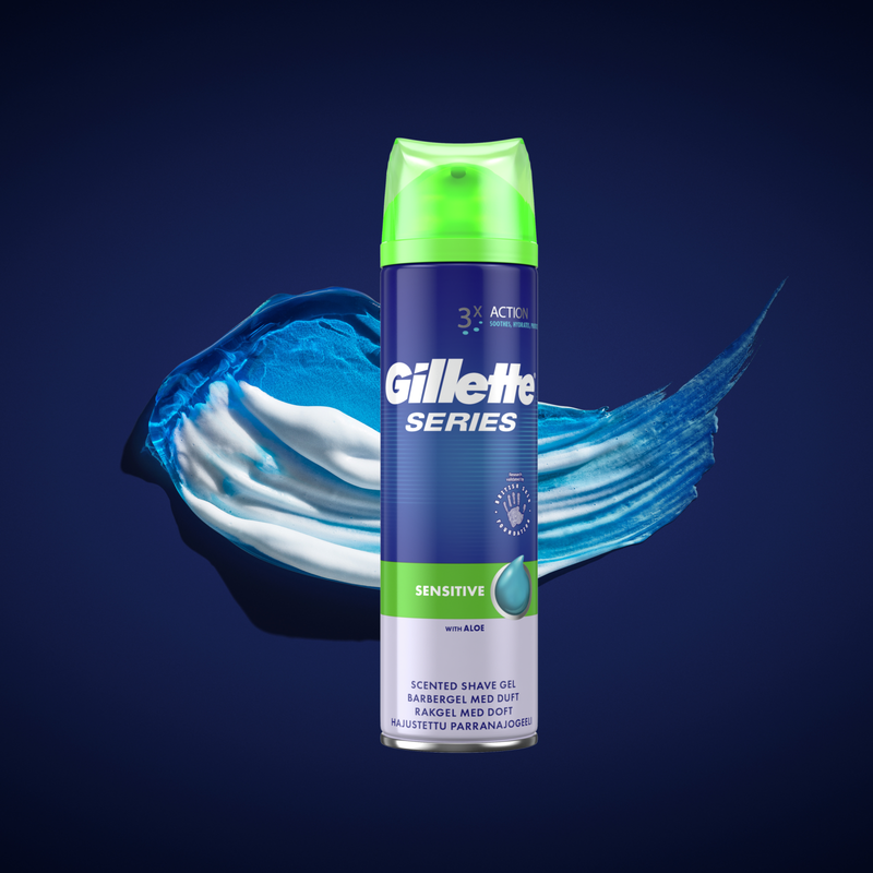 Gillette Series 3x Action Sensitive Shave Gel, 200ml