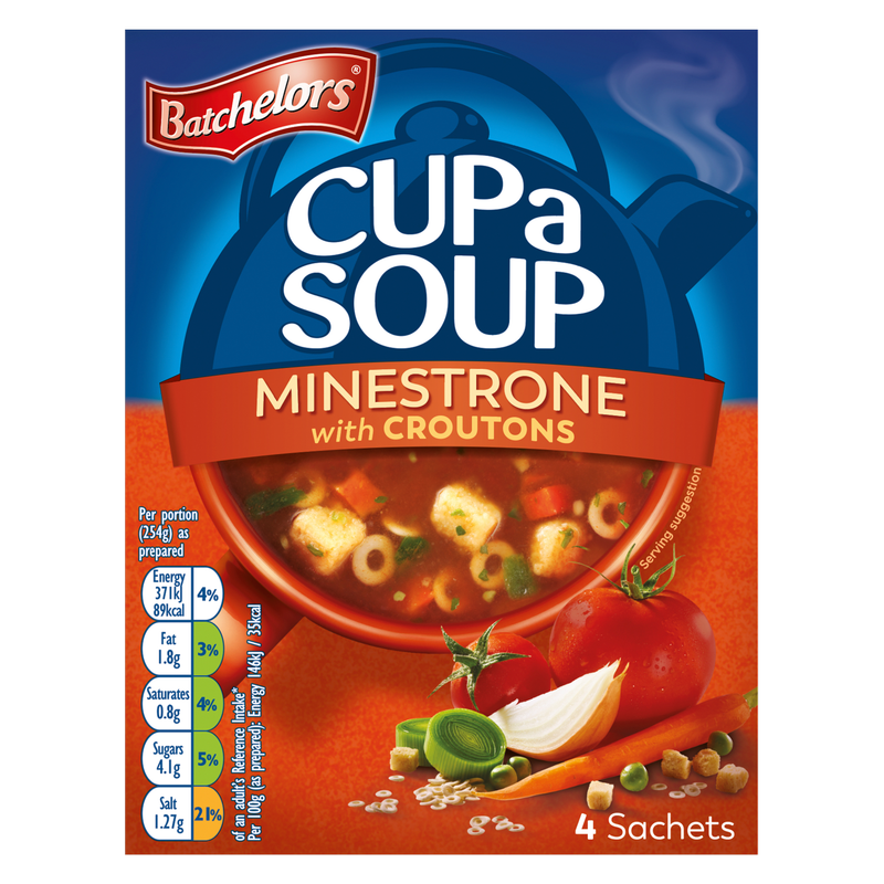 Batchelors Cup a Soup Minestrone with Croutons, 4pcs