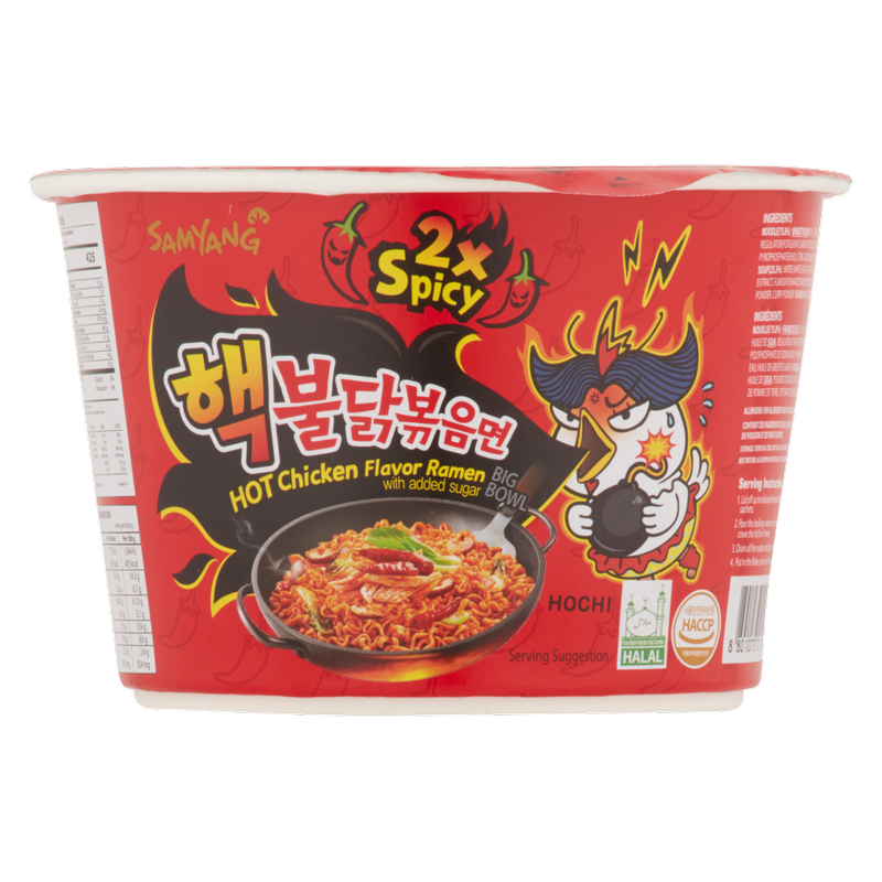 Buldak VERY Hot Spicy Hot Chicken Big Bowl Instant Noodles, 105g