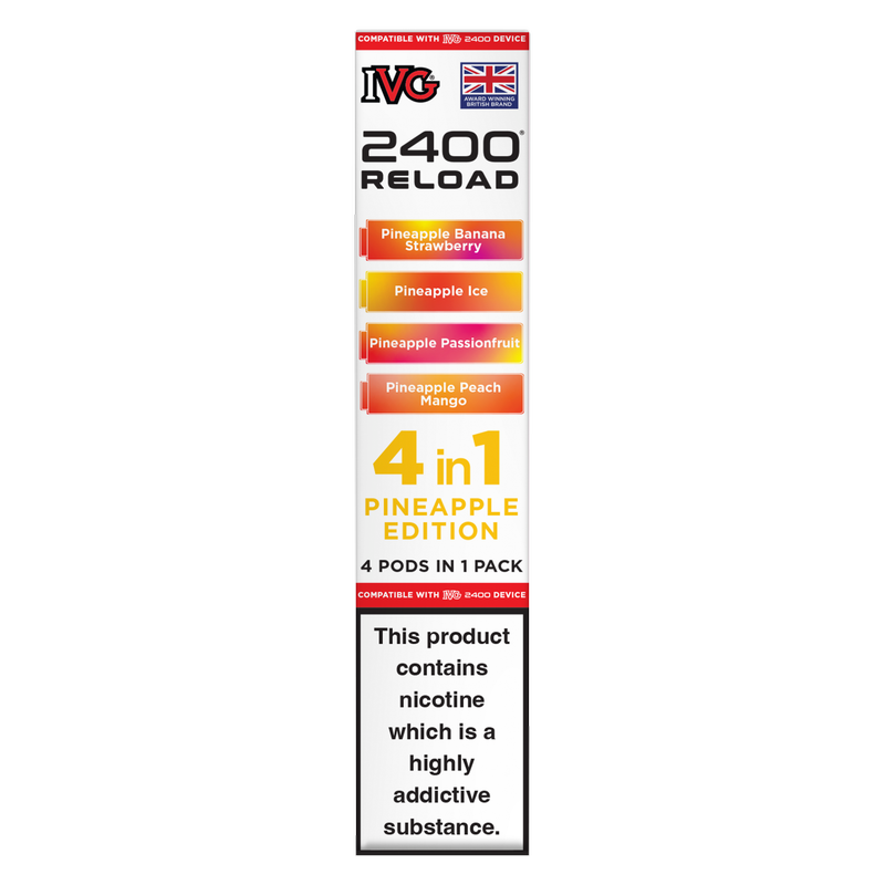 IVG 2400 4 in 1 Pineapple Edition Reload Pods 20mg/ml, 4pcs