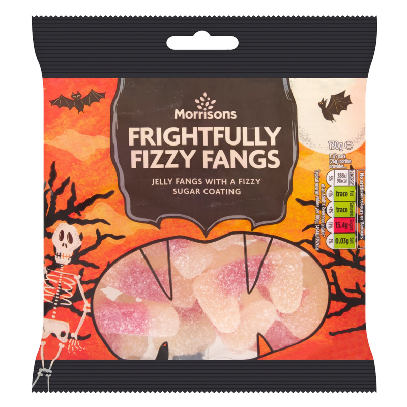 Morrisons Frightfully Fizzy Fangs Halloween Sweets, 130g