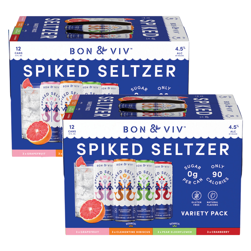 Two Bon & Viv Spiked Seltzer Variety 12pk 12oz Can 4.5% ABV