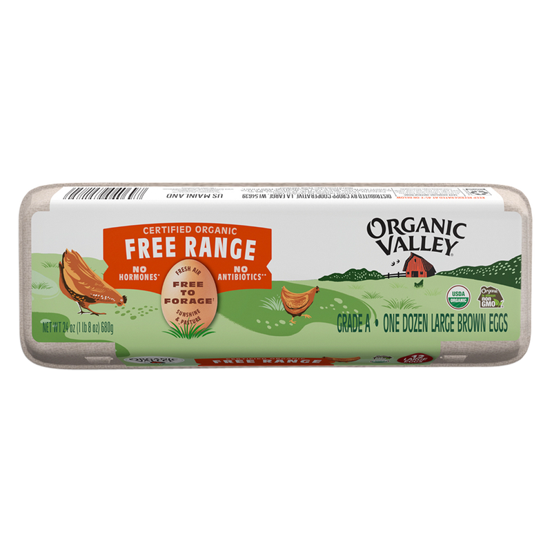 Organic Valley Grade A Free Range Large Brown Eggs - 12ct