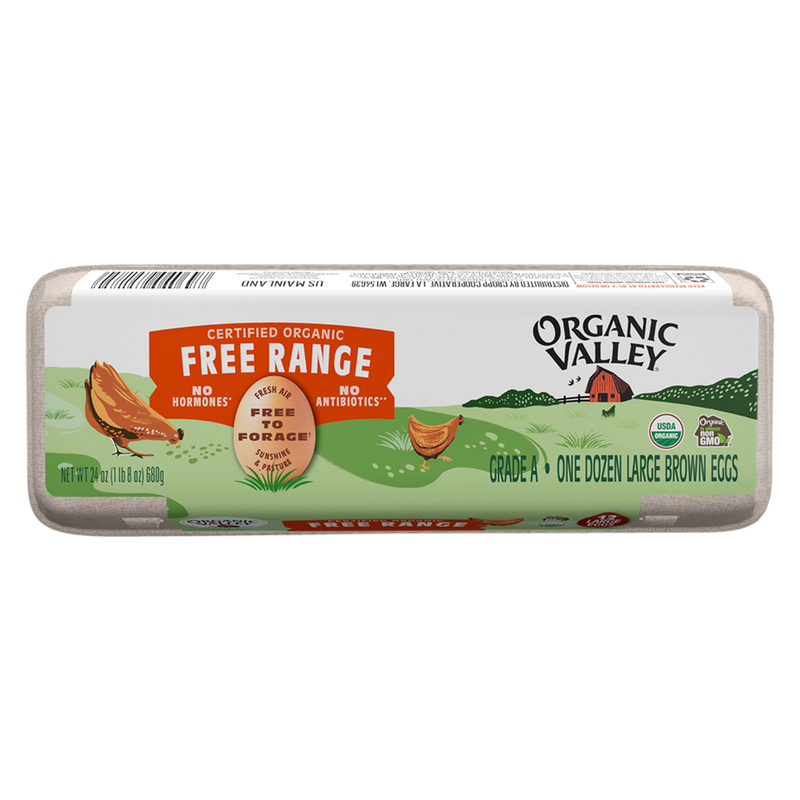 Organic Valley Grade A Free Range Large Brown Eggs - 12ct