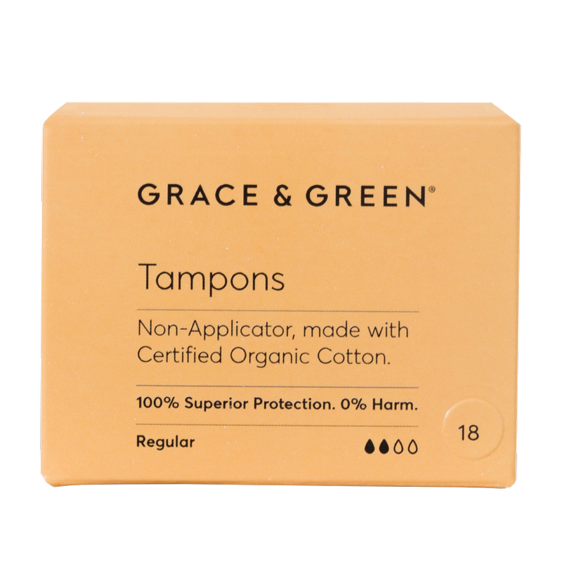 Grace & Green Organic cotton non-applicator tampon - regular, 18pcs